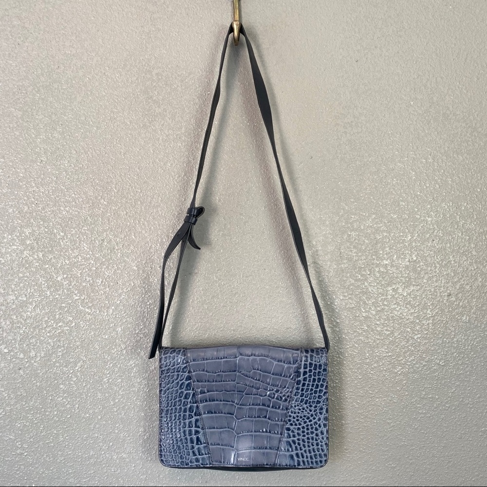Vince. Croc print blue envelope crossbody bag